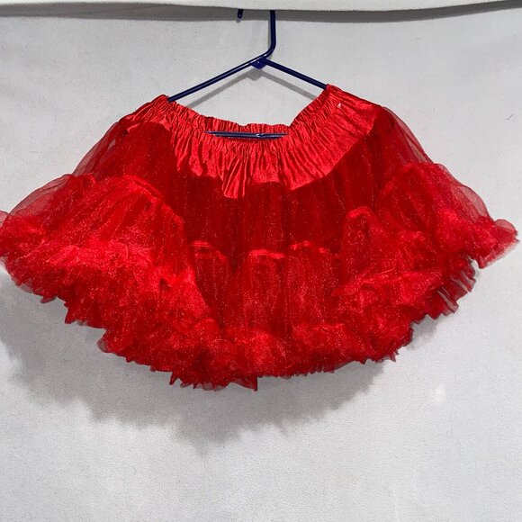 Leg Avenue Dresses & Skirts - Leg Avenue Red Tutu Skirt One Size | Layered Tulle Petticoat Costume Rave Dance